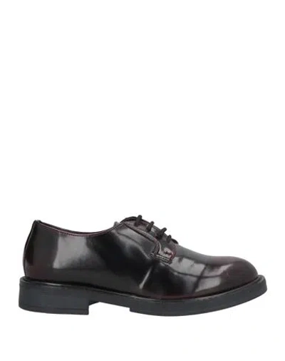 Nacrèe Woman Lace-up Shoes Burgundy Size 6 Leather In Red