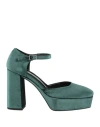 Nacrèe Woman Pumps Dark Green Size 10 Textile Fibers
