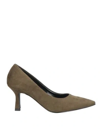 Nacrèe Woman Pumps Military Green Size 8 Textile Fibers