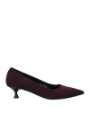 Nacrèe Woman Pumps Plum Size 8 Textile Fibers In Purple