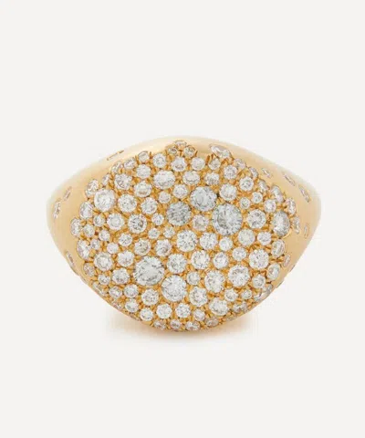 Nada Ghazal 18ct Gold Baby Malak Ice Original Round Signet Ring