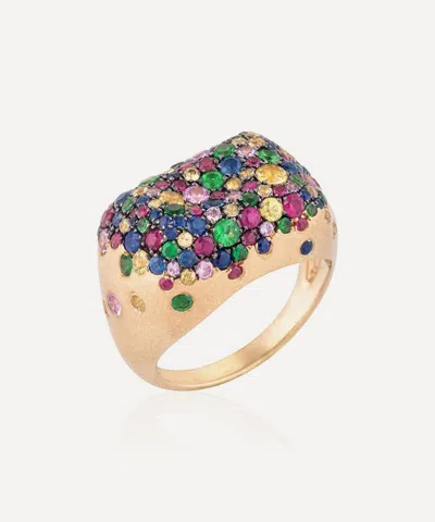 Nada Ghazal 18ct Gold Baby Malak Rectangle Bonbon Ring