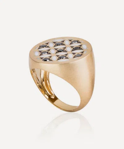 Nada Ghazal 18ct Gold Blat Beirut Round Ring