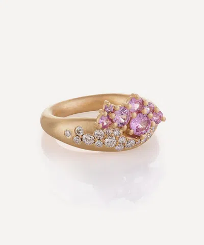 Nada Ghazal 18ct Gold Dancing Joy Duet Ring In Multi