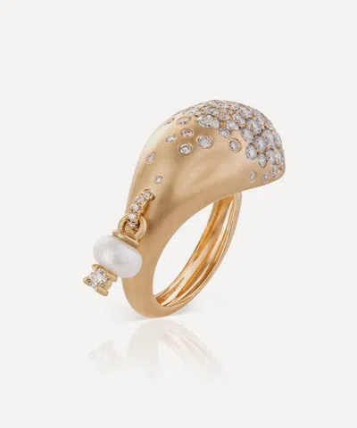 Nada Ghazal 18ct Gold Floating Joy Scattered Charm Ring