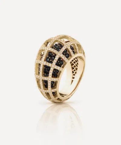 Nada Ghazal 18ct Gold Matrix Double Mini Pinky Ring