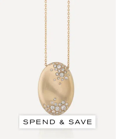 Nada Ghazal 18ct Gold My Muse Storm Winter Oval Pendant Necklace