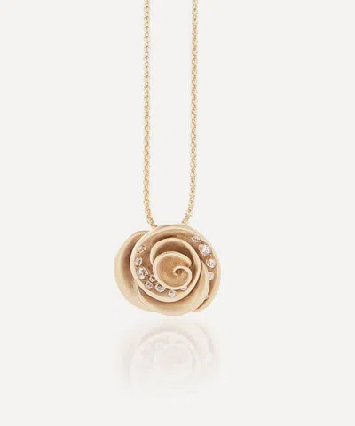 Nada Ghazal 18ct Gold Rose Mini Pendant Necklace