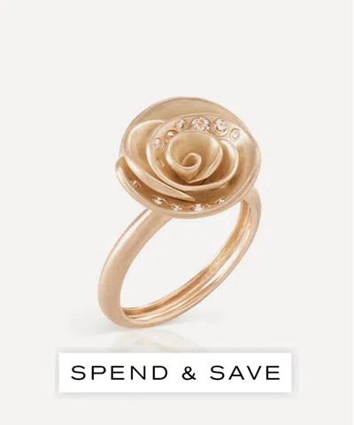 Nada Ghazal 18ct Gold Rose Mini Ring