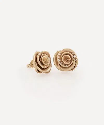 Nada Ghazal 18ct Gold Rose Shine Mini Earrings
