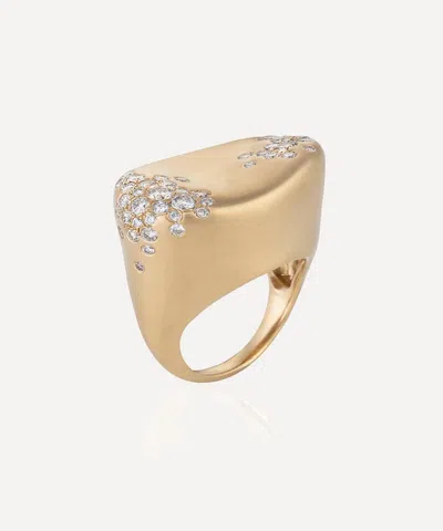Nada Ghazal 18ct Gold Storm Winter Oval Ring