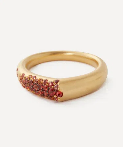 Nada Ghazal 18ct Gold The Arch Orange Sapphire Ring