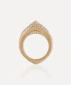 Nada Ghazal 18ct Gold The Arch Power Stripe Big Diamond Ring In Gold
