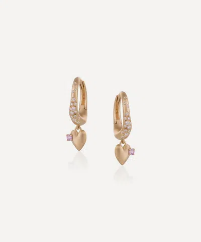 Nada Ghazal 18ct Gold Wave Of Joy Charm Love Hoop Earrings