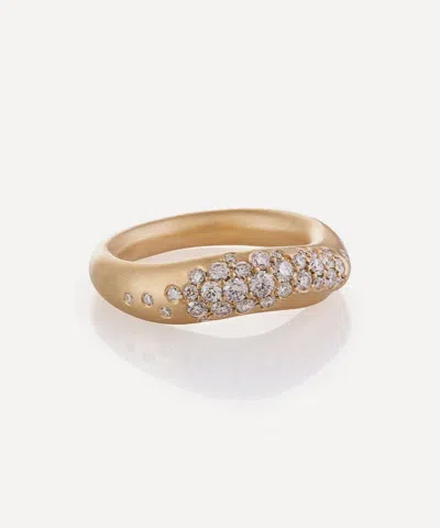 Nada Ghazal 18ct Gold Wave Of Joy Stripe Ring