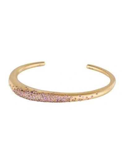 Pre-owned Nada Ghazal 18k Sapphire Urban Color Thin Cuff Bracelet, 6.25" In Multi
