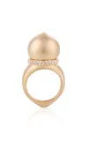 Nada Ghazal 18k Yellow Gold The Dome Courage Small Ring In Gold