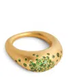 Nada Ghazal Big Yellow Gold And Tsavorite My Muse Urban Ring In Gold