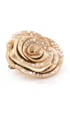 Nada Ghazal Rose Medium 18k Yellow Diamond Pearl Brooch In Gold