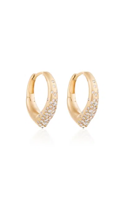 NADA GHAZAL THE ARCH POWER HOOP 18K YELLOW DIAMOND EARRINGS