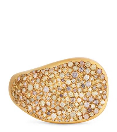 Nada Ghazal Yellow Gold And Diamond Malak Bangle