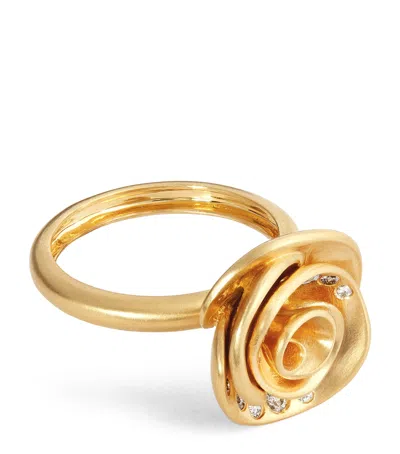 Nada Ghazal Yellow Gold And Diamond Pop Of Hope Rose Ring