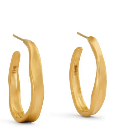 Nada Ghazal Yellow Gold Baby Malak Oval Hoop Earrings