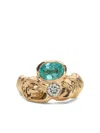 Nadia Shelbaya 18k Yellow Gold Havstok Deluxe Tourmaline And Diamond Ring