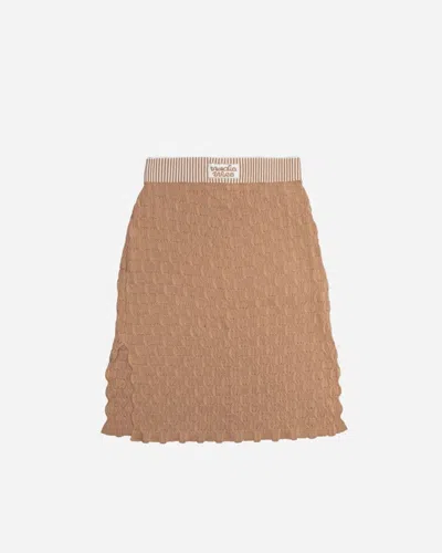 Nadia Wire Scallop Skirt In Brown