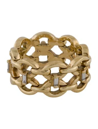 Pre-owned Nadine Aysoy 18k Baguette Diamond Catena Ring In Multi