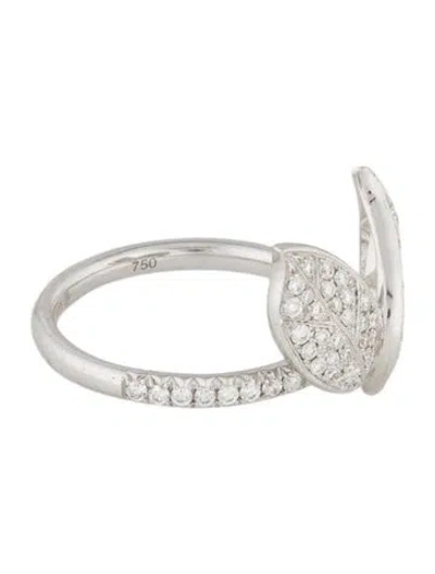 Pre-owned Nadine Aysoy 18k Diamond Petite Feuilles Cocktail Ring In Multi