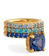 NADINE AYSOY YELLOW GOLD AND BLUE SAPPHIRE LE CERCLE EAR CUFF