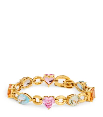 Nadine Aysoy Yellow Gold, Diamond And Mixed Gemstone Catena Bracelet