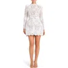 Nadine Merabi Addison Long Sleeve Lace Overlay Cocktail Minidress