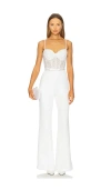 Nadine Merabi Lucinda Sequin Sleeveless Jumpsuit In White