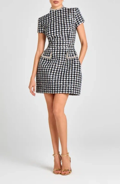 Nadine Merabi Beaded Tweed Minidress In Multi