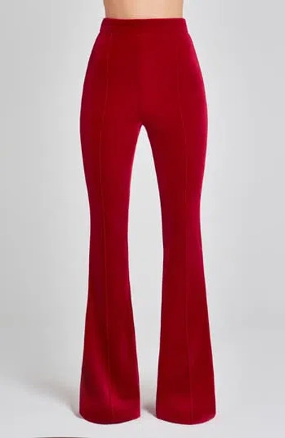 Nadine Merabi Beatrice Flare Leg Trousers In Red