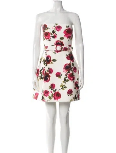 Pre-owned Nadine Merabi Floral Print Mini Dress In Multi