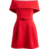 Nadine Merabi Harper Off-the-shoulder Dress In Red