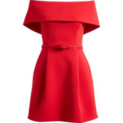 Nadine Merabi Harper Off-the-shoulder Dress In Red