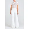 Nadine Merabi Harriet Flare Leg Lace & Crepe Jumpsuit