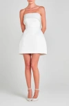 Nadine Merabi Heather Back Bow Strapless Minidress In White