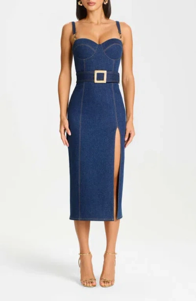 Nadine Merabi Jenna Denim Dress In Blue