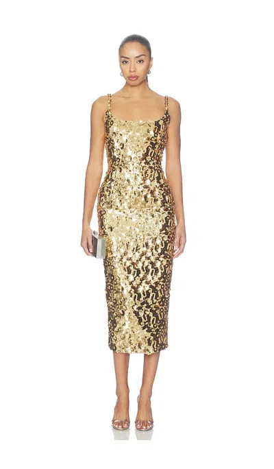 Nadine Merabi Karlie Gold Midi Dress