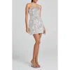 Nadine Merabi Lucia Silver Sequin Strapless Minidress In Metallic