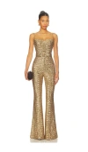 Nadine Merabi Lucinda Jumpsuit In Gold