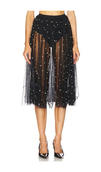 Nadine Merabi Mesh Full Skirt In Black