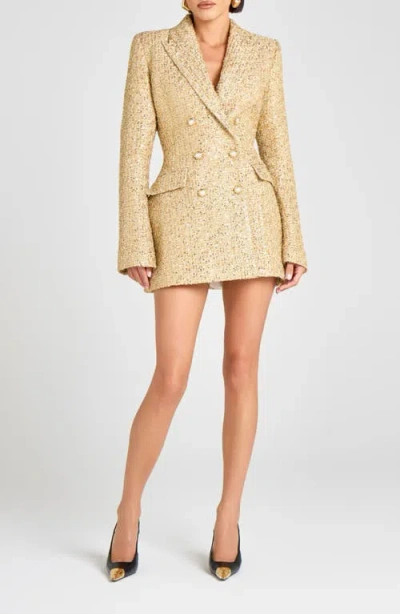 Nadine Merabi Monica Blazer Dress In Gold