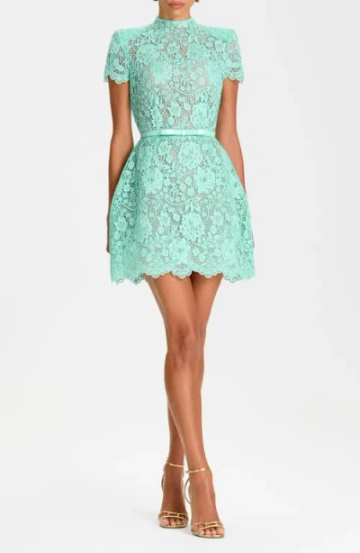 Nadine Merabi Milly Mint Lace Minidress In Green
