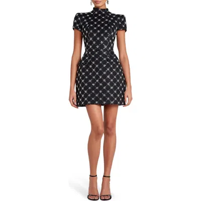 Nadine Merabi Minnie Embellished Minidress In Black